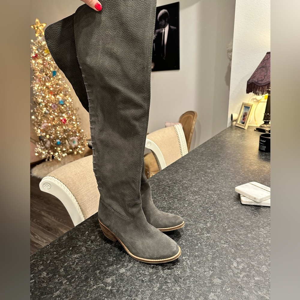 Lucky Brand Khlonn Over-The-Knee Boots - gray color - Size 6/36